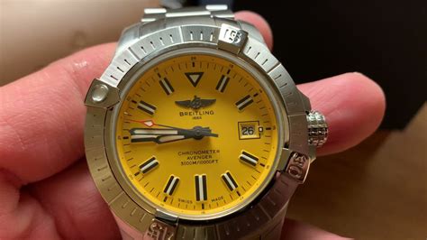 breitling yellow face watch